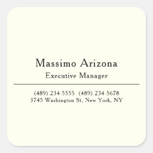 Plain Professional Modern Minimailst Square Sticker