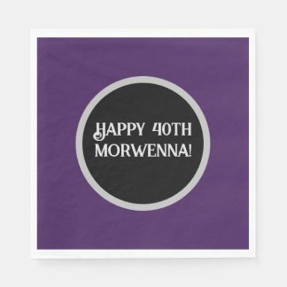 Plain Purple Dark Goth Napkin