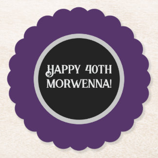 Plain Purple Dark Goth Paper Coaster