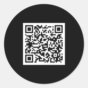 Plain QR Code Elegant Scannable Professional Classic Round Sticker