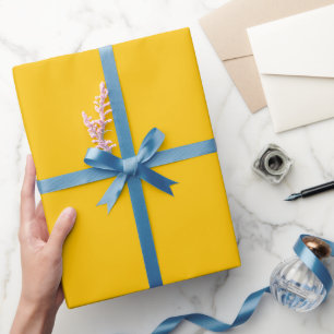 Plain Radiant Marigold Gold Colour Shade Tone Wrapping Paper