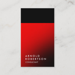 Plain Red Black Trendy Consultant Business Card