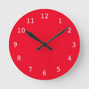 Plain red clock
