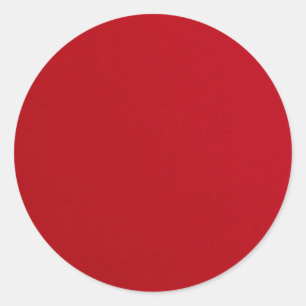 Plain Red Colour Classic Round Sticker