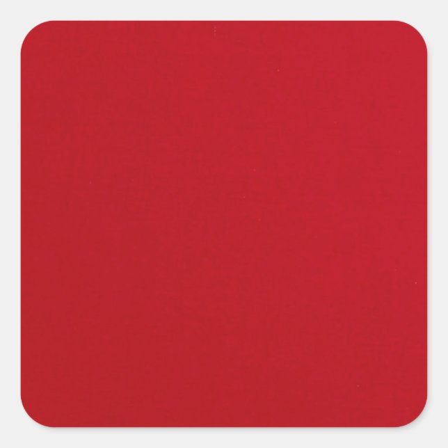 Plain Red Colour Square Sticker (Front)