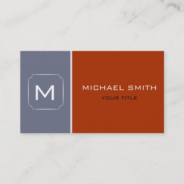 Plain Red & Grey Elegant Professional Modern 2 Business Card (Front)