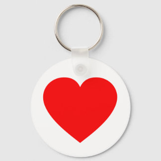 Plain Red Heart Key Ring