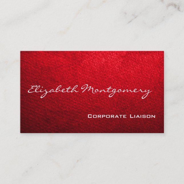 Plain Red Modern Professional Business Cards (Front)
