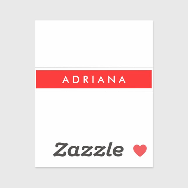 Plain Red White Professional Minimalist Name (Sheet)