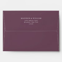 Plain Regal Purple Violet Name Address Wedding