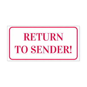 Plain "RETURN TO SENDER!" Rubber Stamp
