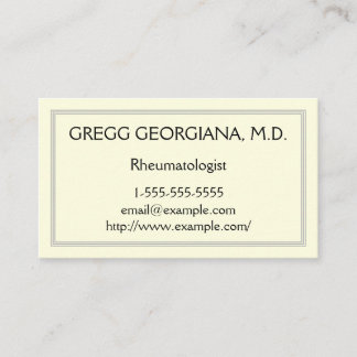 Plain Rheumatologist Business Card