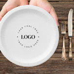 Plain Round Business Logo Company Event Minimalist Paper Plate<br><div class="desc">These modern,  minimalist paper plates would make a wonderful addition to your business party! Easily add your own logo by clicking on the "personalise" option.</div>