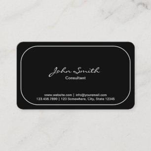 Plain Round Corner Consultant Dark Business Card