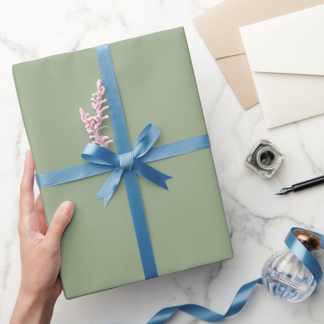 Plain Sage Green Colour Shade Tone Wrapping Paper (Gifting)