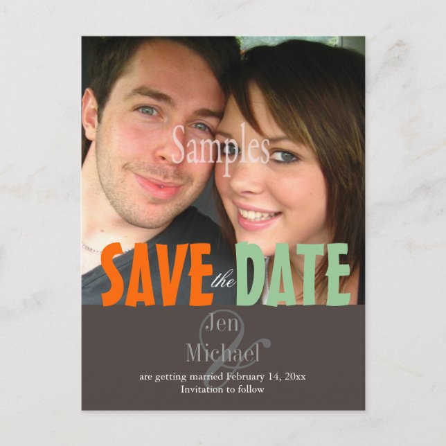 Plain, Save the Date Photo postcards, Announcement Postcard (Front)