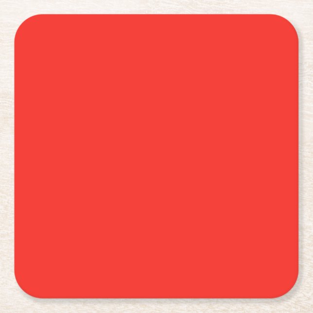 Plain Scarlet Red  coaster square (Front)