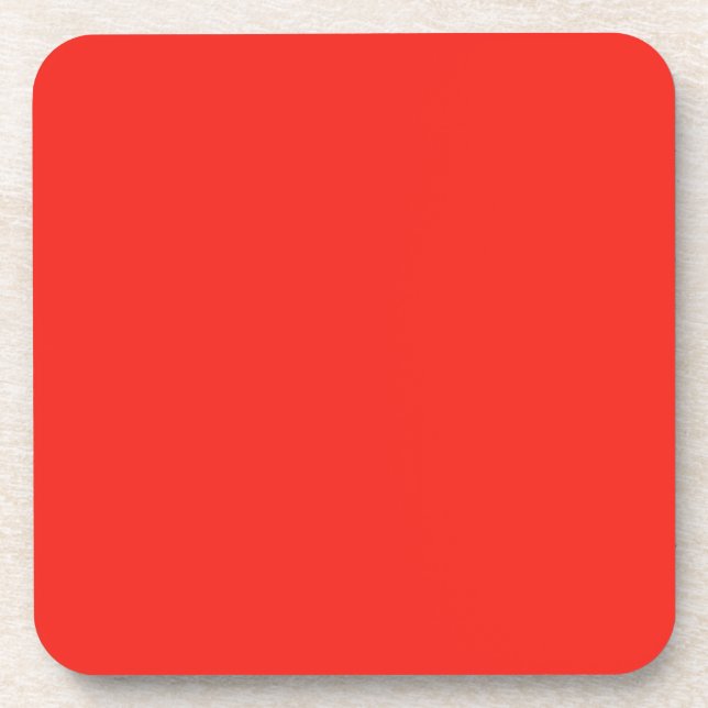 Plain Scarlet Red cork back Coaster (Front)