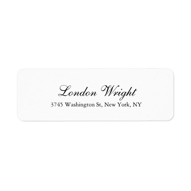 Plain Script Elegant Classical Trendy Black White (Front)