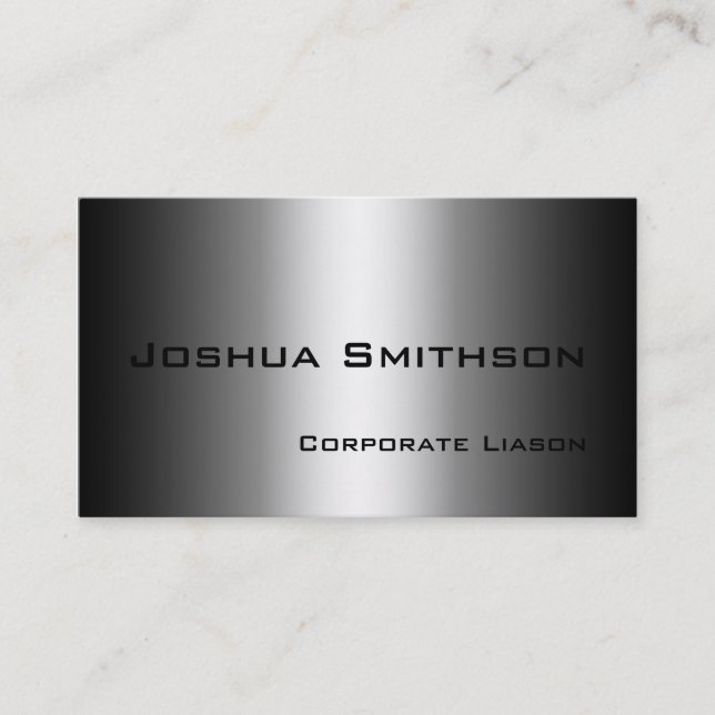 Plain Shades of Grey Modern Standard Business Card (Front)