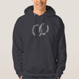 Plain Silver Horse Shoes Hoodie