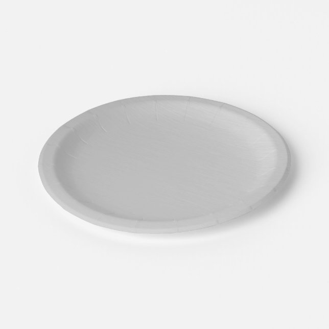Plain Silver Paper Plate (Angled)