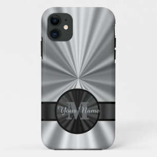 Plain silver personalised monogram Case-Mate iPhone case