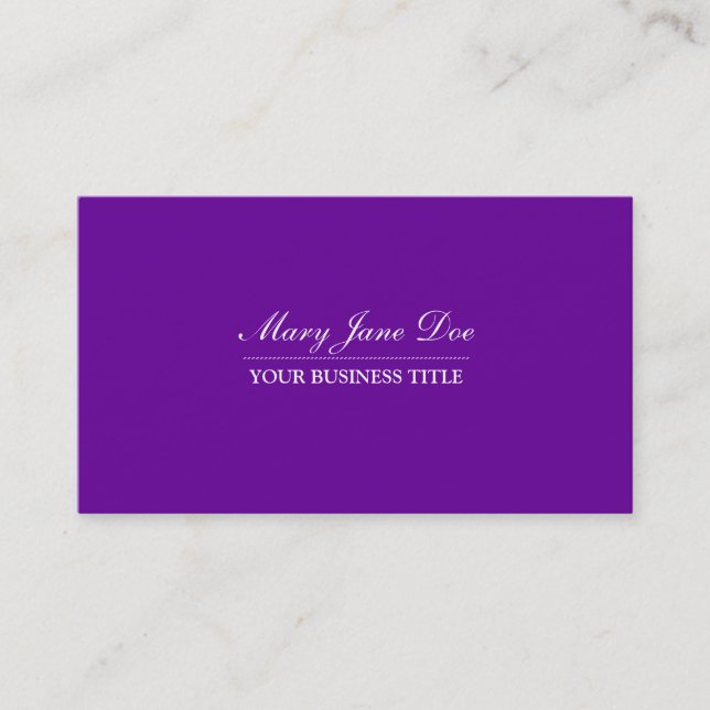 Plain & Simple 2 Purple Business Card (Front)