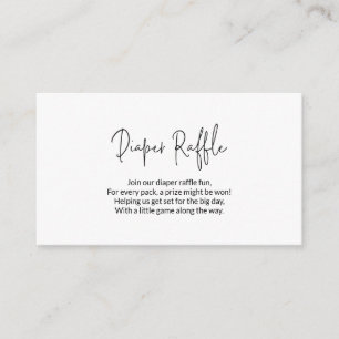 Plain Simple Baby Shower Diaper Raffle Enclosure Card
