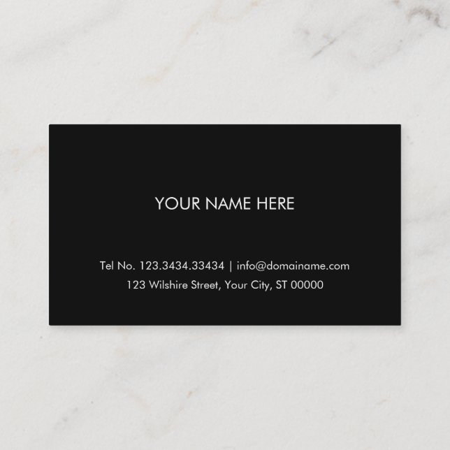 Plain Simple Black Business Card (Back)