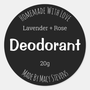 Plain Simple Black Deodorant Classic Round Sticker