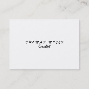 Plain Simple Black White Handwriting Minimalist Business Card