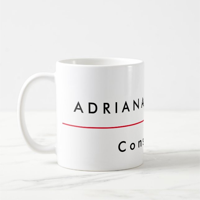 Plain Simple Black White Professional Minimalist Coffee Mug (Left)