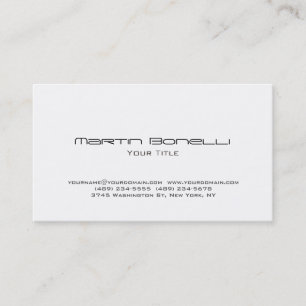 Plain Simple Black & White Trendy Business Card