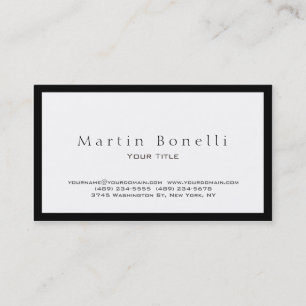 Plain Simple Black & White Trendy Business Card