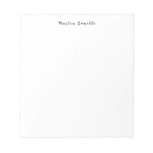 Plain Simple Black White Trendy Calligraphy Script Notepad