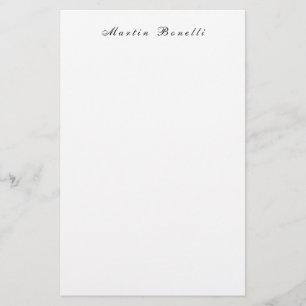 Plain Simple Black White Trendy Calligraphy Script Stationery