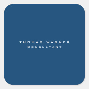 Plain Simple Blue Trendy Minimalist Square Sticker