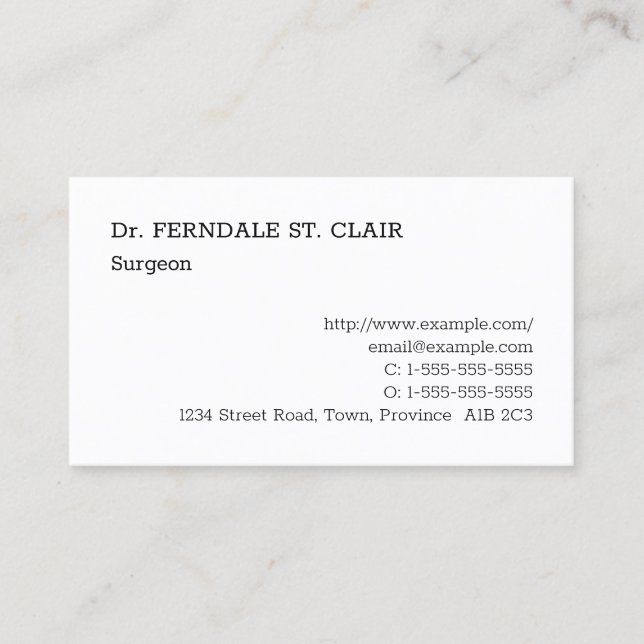 Plain, Simple Business Card (Front)