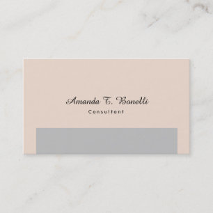 Plain Simple Champagne Pink Grey Minimalist Design Business Card