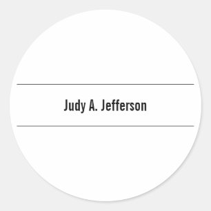Plain Simple Classical Minimalist Classic Round Sticker