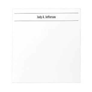 Plain Simple Classical Minimalist  Notepad