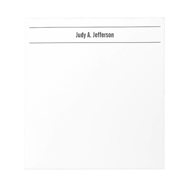 Plain Simple Classical Minimalist  Notepad (Front)