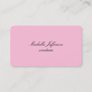 Plain Simple Classical Pink Business Card