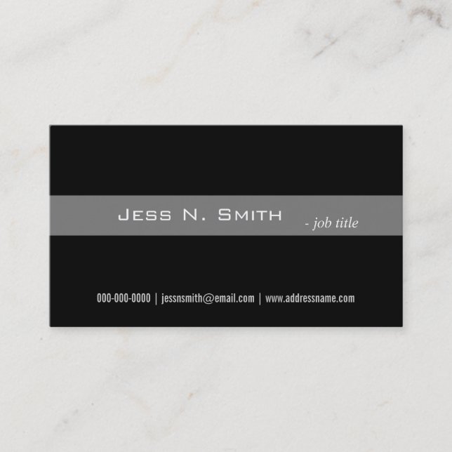 Plain,simple,elegant black business card. card (Front)