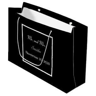 Plain Simple Elegant Black Wedding Large Large Gift Bag