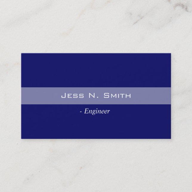 Plain,simple,elegant blue business card. card (Front)