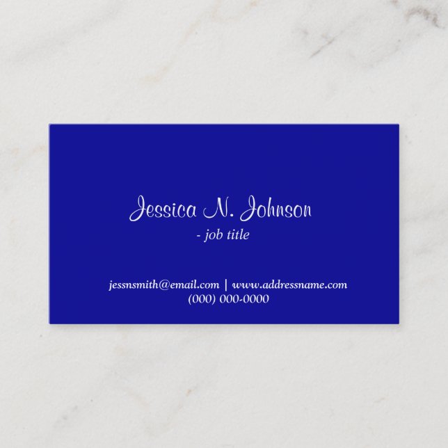 Plain,simple,elegant blue business card. card (Front)