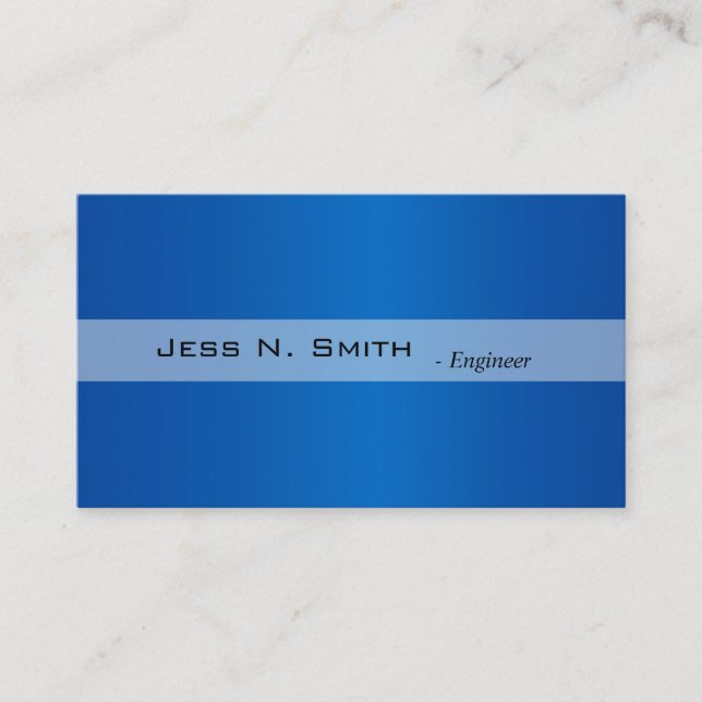 Plain,simple,elegant blue business card. card (Front)