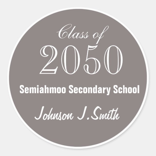 Plain, simple, elegant espresso  graduation classic round sticker (Front)